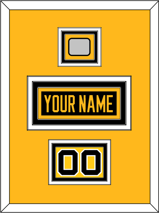 Pittsburgh Nameplate, Number (Shoulder) & Stanley Cup Finals Patch - Road Black (1988-1992) - Premier Tier 2