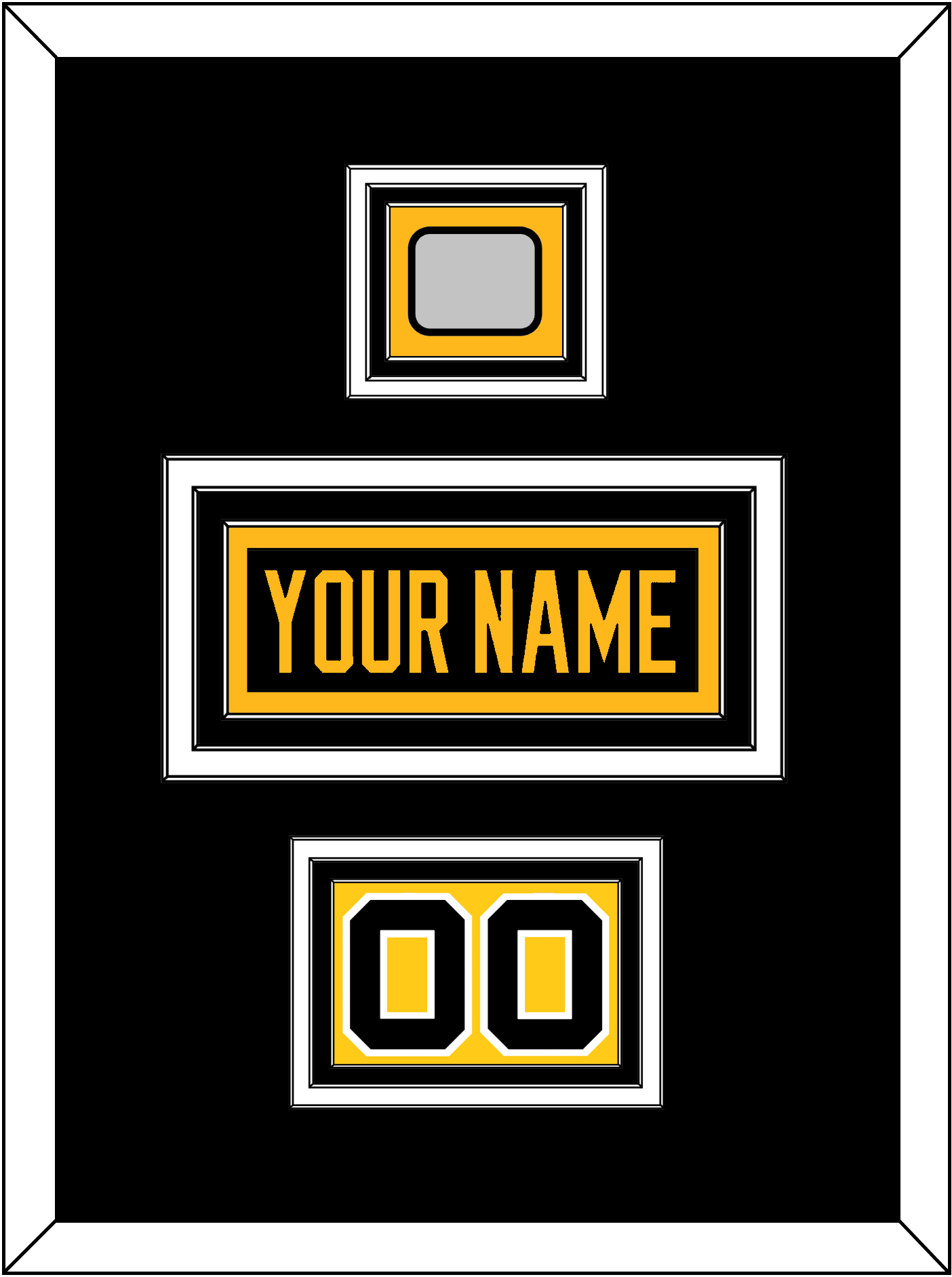 Pittsburgh Nameplate, Number (Shoulder) & Stanley Cup Finals Patch - Road Black (1988-1992) - Premier Tier 3