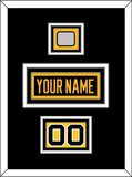 Pittsburgh Nameplate, Number (Shoulder) & Stanley Cup Finals Patch - Road Black (1988-1992) - Triple Mat 3