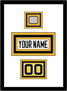 Pittsburgh Nameplate, Number (Shoulder) & Stanley Cup Finals Patch - Road White - Triple Mat 1