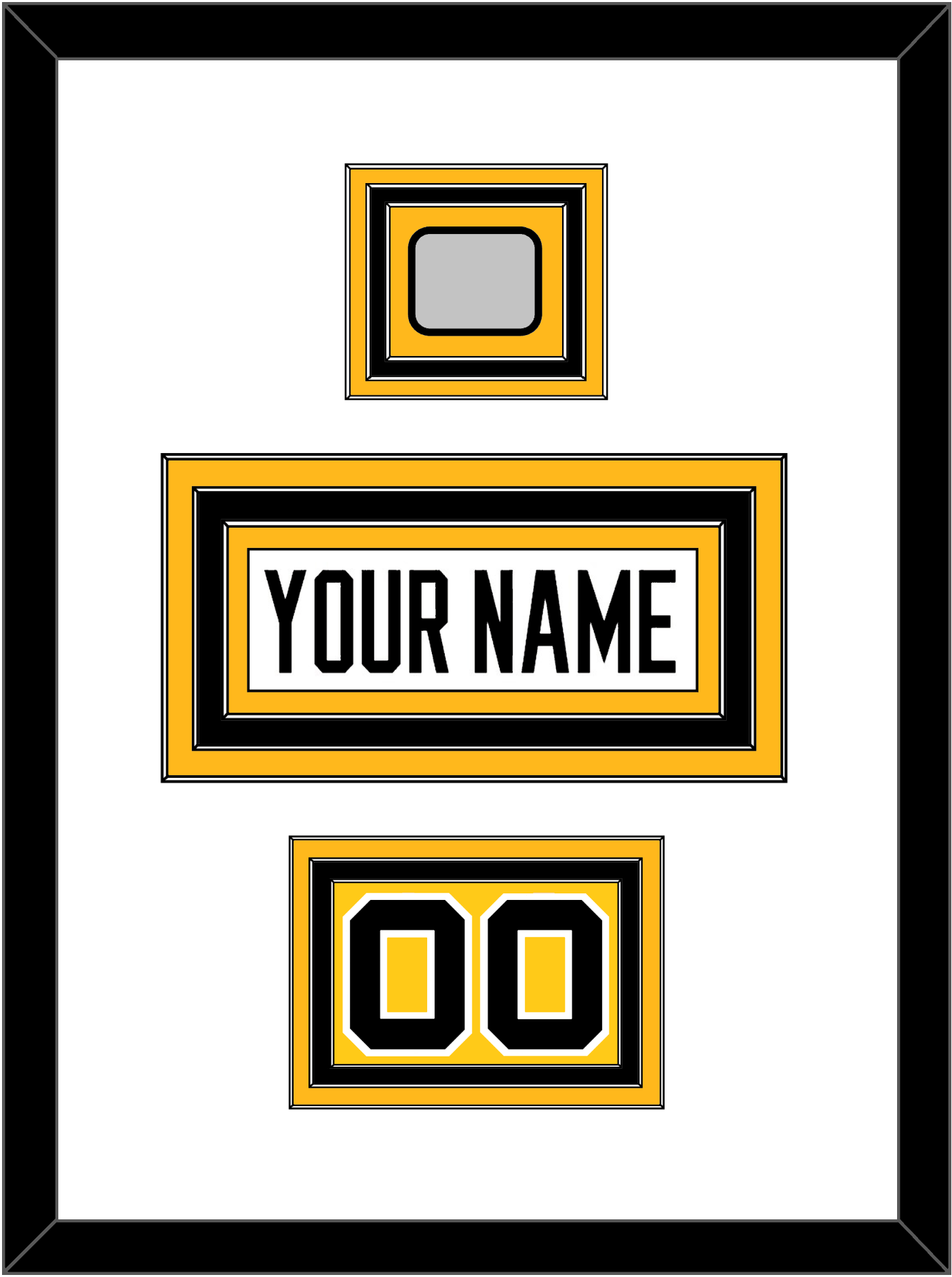 Pittsburgh Nameplate, Number (Shoulder) & Stanley Cup Champions Patch - Road White - Premier Tier 1