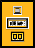 Pittsburgh Nameplate, Number (Shoulder) & Stanley Cup Champions Patch - Home White (1988-1992) - Triple Mat 2