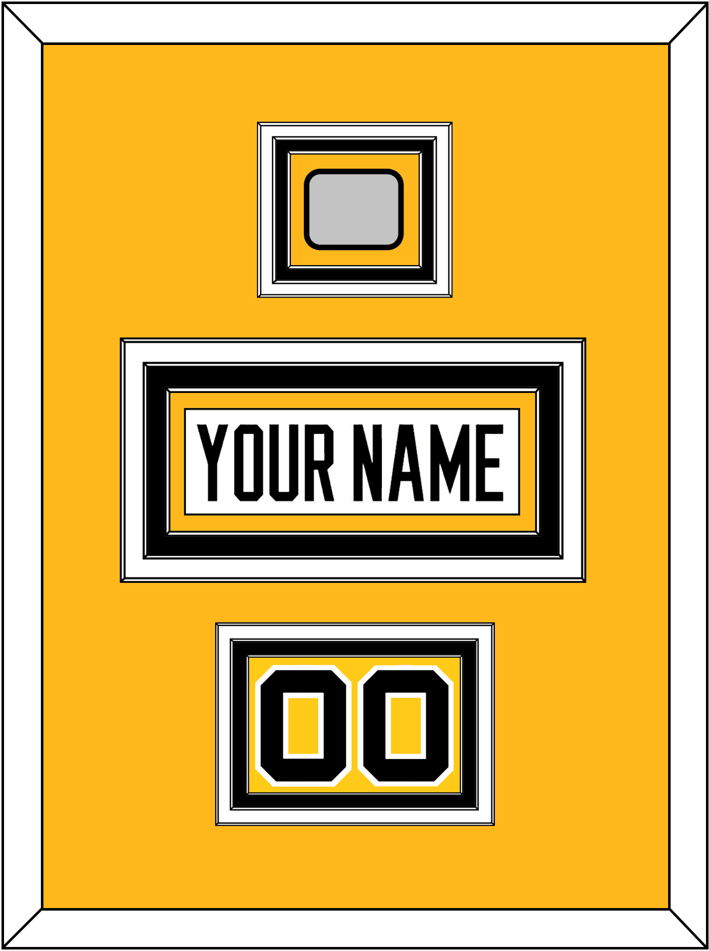 Pittsburgh Nameplate, Number (Shoulder) & Stanley Cup Champions Patch - Home White (1988-1992) - Premier Tier 2