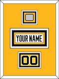 Pittsburgh Nameplate, Number (Shoulder) & Stanley Cup Champions Patch - Home White (1988-1992) - Triple Mat 2