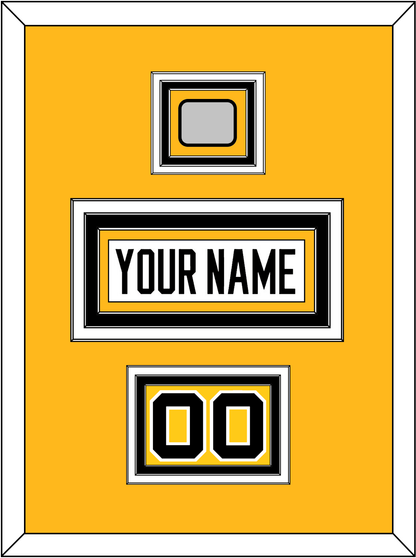 Pittsburgh Nameplate, Number (Shoulder) & Stanley Cup Champions Patch - Road White - Premier Tier 2