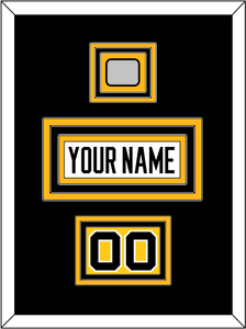 Pittsburgh Nameplate, Number (Shoulder) & Stanley Cup Finals Patch - Home White (1988-1992) - Triple Mat 3