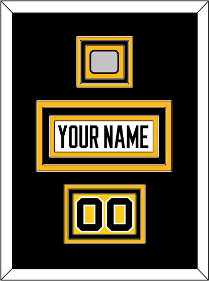 Pittsburgh Nameplate, Number (Shoulder) & Stanley Cup Champions Patch - Home White (1988-1992) - Premier Tier 3