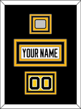 Pittsburgh Nameplate, Number (Shoulder) & Stanley Cup Champions Patch - Home White (1988-1992) - Triple Mat 3