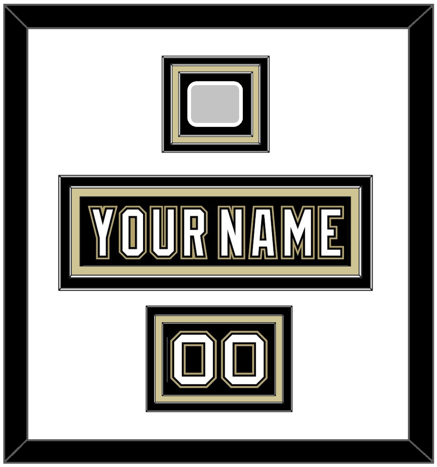 Pittsburgh Nameplate, Number (Shoulder) & Stanley Cup Champions Patch - Home Black (2007-2016) - Premier Tier 1
