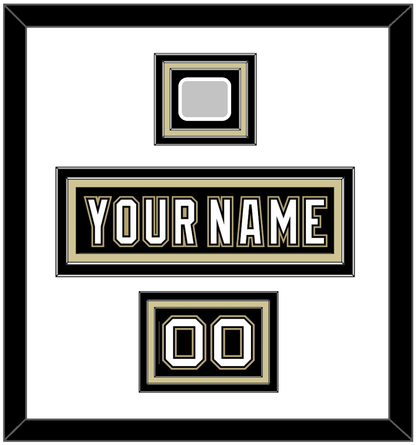 Pittsburgh Nameplate, Number (Shoulder) & Stanley Cup Champions Patch - Home Black (2007-2016) - Premier Tier 1