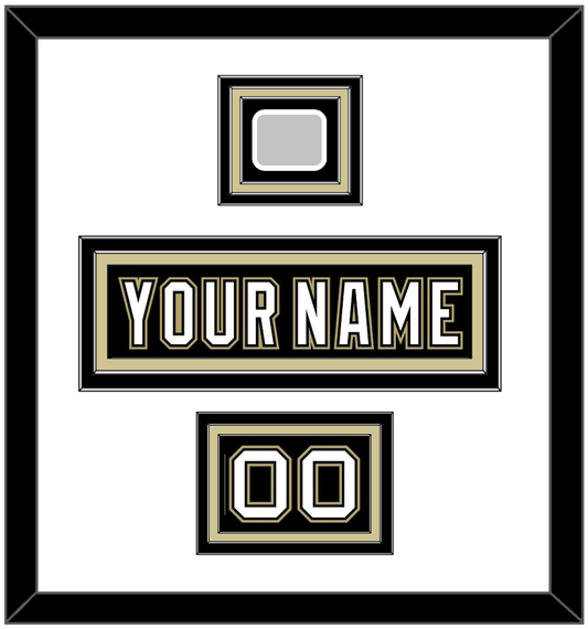 Pittsburgh Nameplate, Number (Shoulder) & Stanley Cup Champions Patch - Home Black (2007-2016) - Premier Tier 1
