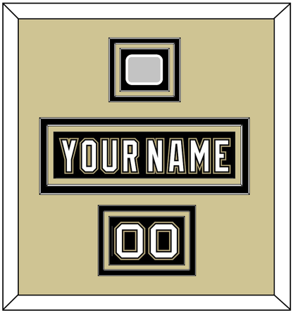 Pittsburgh Nameplate, Number (Shoulder) & Stanley Cup Champions Patch - Home Black (2007-2016) - Premier Tier 2