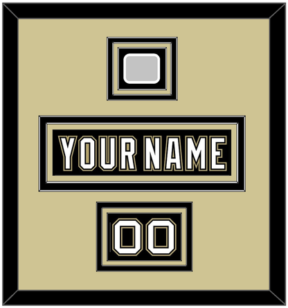 Pittsburgh Nameplate, Number (Shoulder) & Stanley Cup Champions Patch - Home Black (2007-2016) - Premier Tier 2