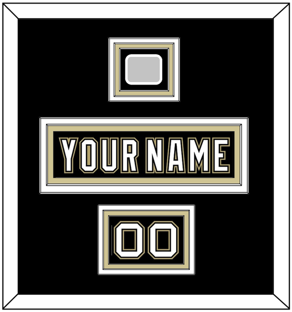 Pittsburgh Nameplate, Number (Shoulder) & Stanley Cup Champions Patch - Home Black (2007-2016) - Triple Mat 3