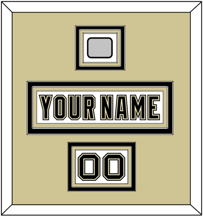 Pittsburgh Nameplate, Number (Shoulder) & Stanley Cup Champions Patch - Road White (2007-2016) - Premier Tier 2