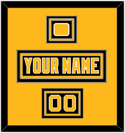 Pittsburgh Nameplate, Number (Shoulder) & Jersey Logo Patch - Road Black (1992-1997) - Premier Tier 2