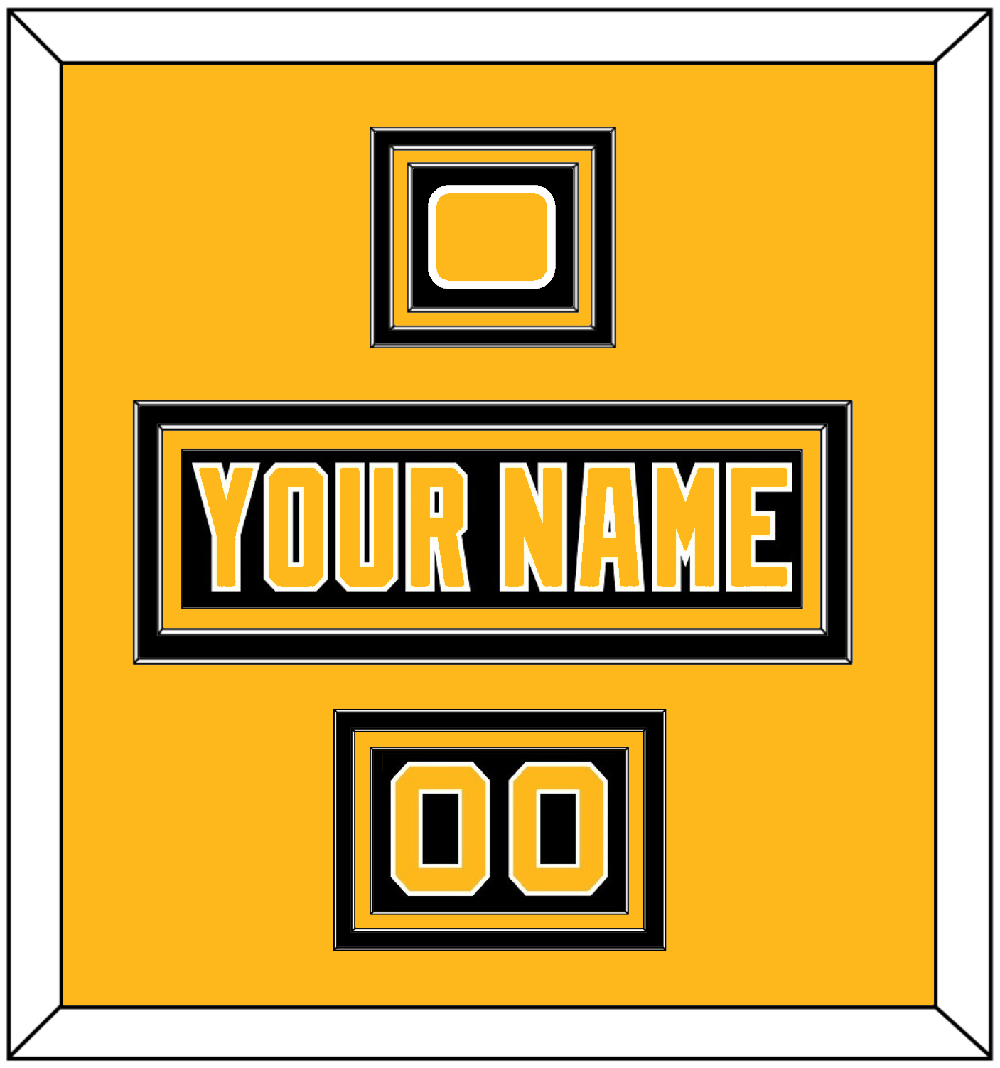 Pittsburgh Nameplate, Number (Shoulder) & Jersey Logo Patch - Road Black (1992-1997) - Premier Tier 2