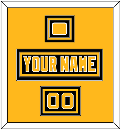 Pittsburgh Nameplate, Number (Shoulder) & Jersey Logo Patch - Road Black (1992-1997) - Premier Tier 2
