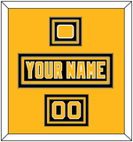 Pittsburgh Nameplate, Number (Shoulder) & Jersey Logo Patch - Road Black (1992-1997) - Triple Mat 2