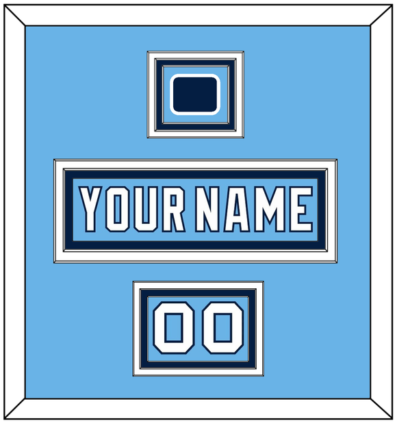 Pittsburgh Nameplate, Number (Shoulder) & 2008 Winter Classic Patch - Powder Blue Jersey - Triple Mat 2