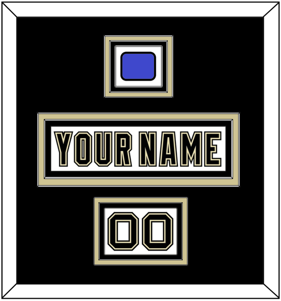 Pittsburgh Nameplate, Number (Shoulder) & 2014 Stadium Series-Chicago Patch - White Jersey - Triple Mat 3