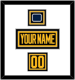 Pittsburgh Nameplate, Number (Shoulder) & 2019 Stadium Series Patch - Black Jersey - Triple Mat 1