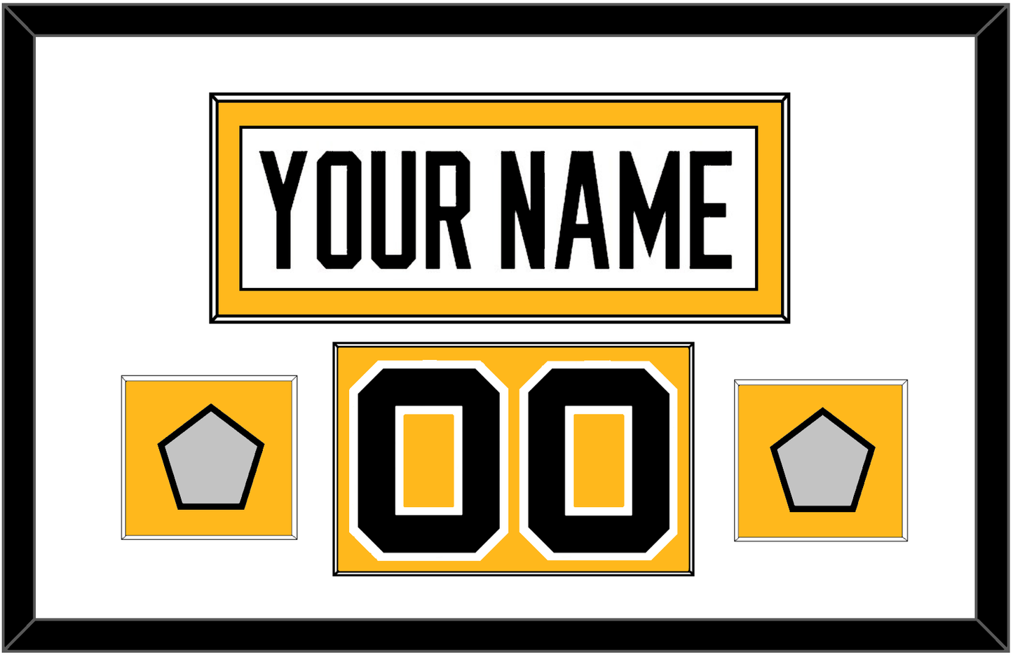Pittsburgh Nameplate, Number (Shoulder) & 2 Stanley Cup Finals Patches - Road White - Essential Tier 1