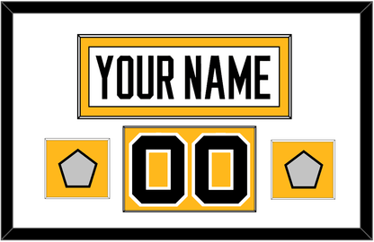 Pittsburgh Nameplate, Number (Shoulder) & 2 Stanley Cup Finals Patches - Road White - Essential Tier 1