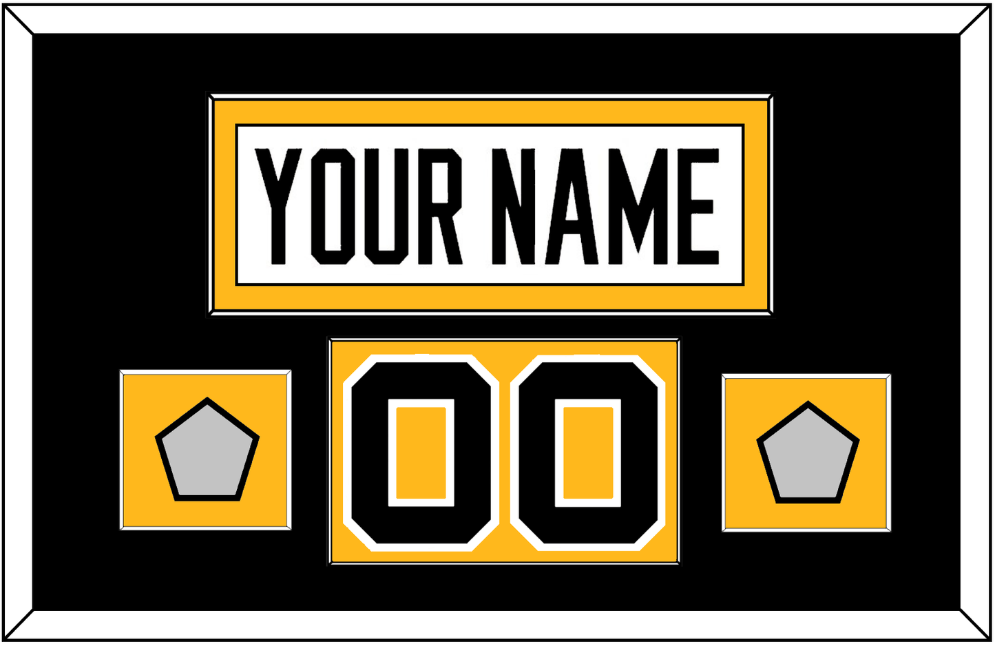 Pittsburgh Nameplate, Number (Shoulder) & 2 Stanley Cup Finals Patches - Home White (1988-1992) - Essential Tier 2
