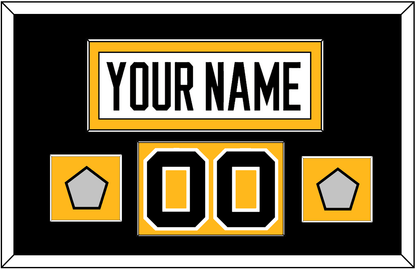 Pittsburgh Nameplate, Number (Shoulder) & 2 Stanley Cup Champions Patches - Home White (1988-1992) - Essential Tier 2