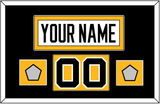 Pittsburgh Nameplate, Number (Shoulder) & 2 Stanley Cup Champions Patches - Road White - Single Mat 2