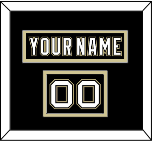 Pittsburgh Nameplate & Number (Shoulder) - Black Jersey (2000-2007) - Double Mat 2