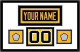 Pittsburgh Nameplate, Number (Shoulder) & 2 Stanley Cup Finals Patches - Home Black - Double Mat 1