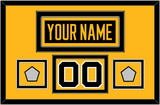 Pittsburgh Nameplate, Number (Shoulder) & 2 Stanley Cup Finals Patches - Home Black - Double Mat 2