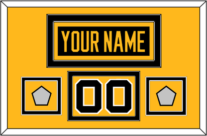 Pittsburgh Nameplate, Number (Shoulder) & 2 Stanley Cup Champions Patches - Road Black (1988-1992) - Signature Tier 2
