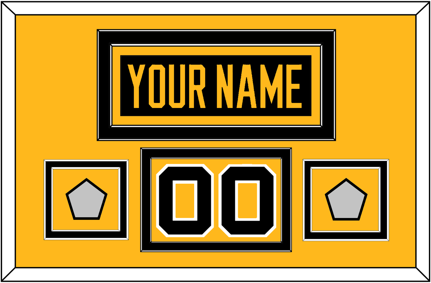 Pittsburgh Nameplate, Number (Shoulder) & 2 Stanley Cup Finals Patches - Home Black - Signature Tier 2