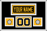 Pittsburgh Nameplate, Number (Shoulder) & 2 Stanley Cup Finals Patches - Home Black - Double Mat 3