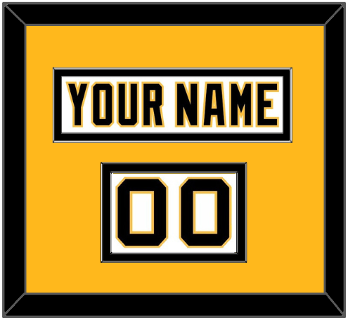 Pittsburgh Nameplate & Number (Shoulder) - Home White (1992-2002) - Double Mat 3