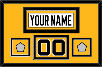 Pittsburgh Nameplate, Number (Shoulder) & 2 Stanley Cup Finals Patches - Home White (1988-1992) - Signature Tier 2