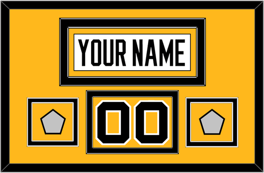 Pittsburgh Nameplate, Number (Shoulder) & 2 Stanley Cup Finals Patches - Home White (1988-1992) - Signature Tier 2