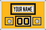 Pittsburgh Nameplate, Number (Shoulder) & 2 Stanley Cup Champions Patches - Road White - Double Mat 2