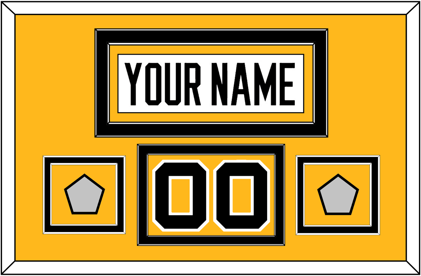 Pittsburgh Nameplate, Number (Shoulder) & 2 Stanley Cup Finals Patches - Road White - Signature Tier 2