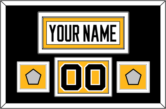 Pittsburgh Nameplate, Number (Shoulder) & 2 Stanley Cup Finals Patches - Road White - Signature Tier 3