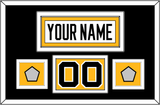 Pittsburgh Nameplate, Number (Shoulder) & 2 Stanley Cup Finals Patches - Road White - Double Mat 3