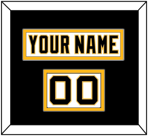 Pittsburgh Nameplate & Number (Shoulder) - Home White (1992-2002) - Double Mat 2