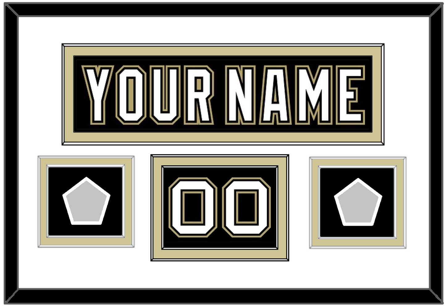 Pittsburgh Nameplate, Number (Shoulder) & 2 Stanley Cup Finals Patches - Home Black  (2007-2016) - Signature Tier 1