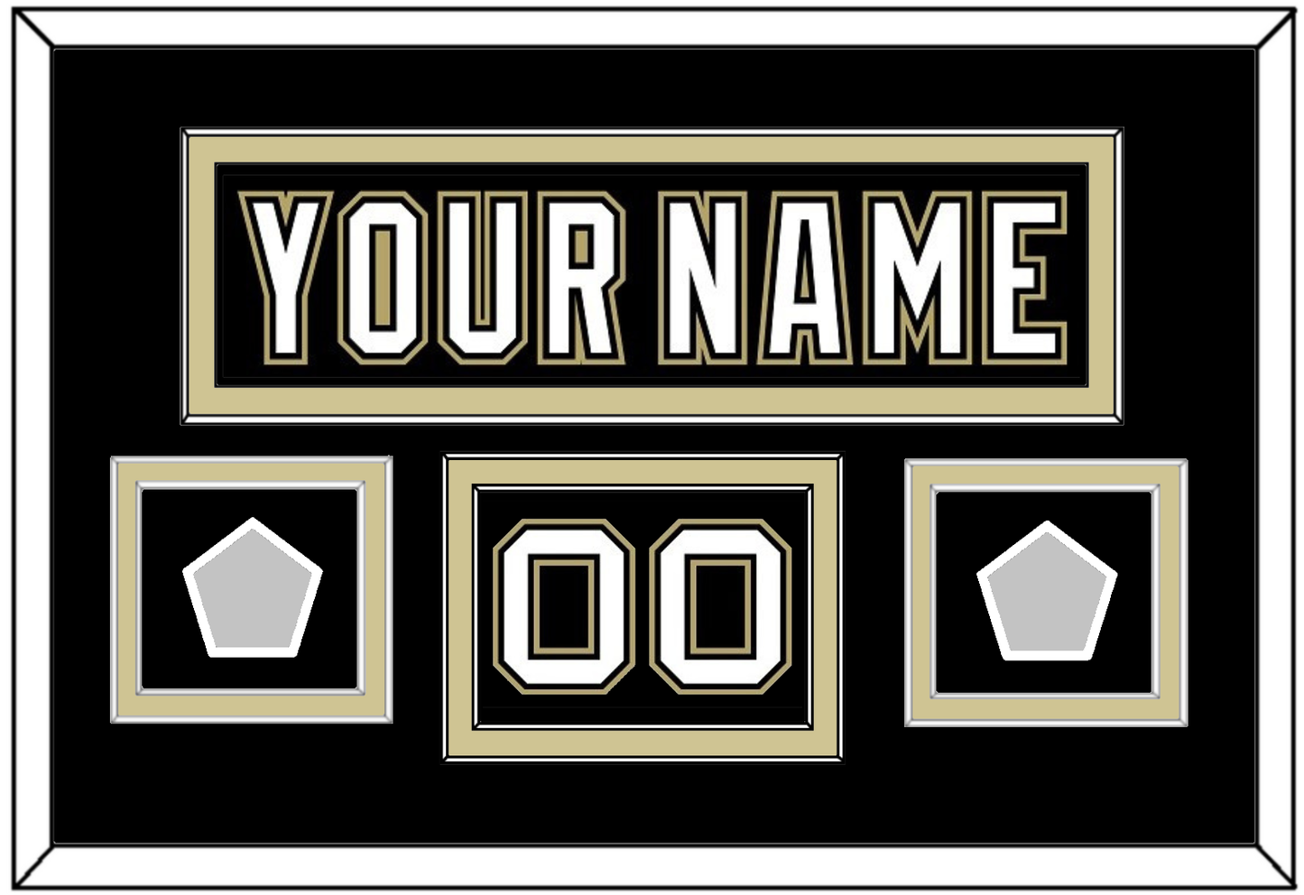 Pittsburgh Nameplate, Number (Shoulder) & 2 Stanley Cup Champions Patches - Home Black (2007-2016) - Signature Tier 2