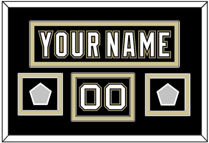 Pittsburgh Nameplate, Number (Shoulder) & 2 Stanley Cup Champions Patches - Home Black (2007-2016) - Signature Tier 2
