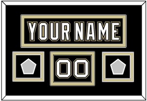 Pittsburgh Nameplate, Number (Shoulder) & 2 Stanley Cup Finals Patches - Home Black (2007-2016) - Double Mat 2