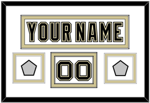 Pittsburgh Nameplate, Number (Shoulder) & 2 Stanley Cup Finals Patches - Road White (2007-2016) - Double Mat 1